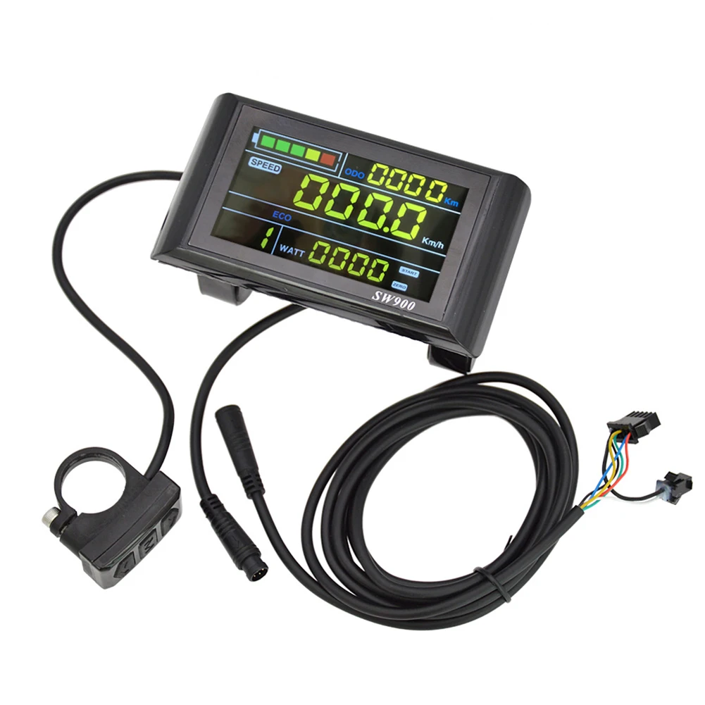 Electric Bicycle Color Screen Display 5 6 Pins 24-60V SW900 LCD Intelligent Instrument Controller E-Scooter Motor Accessories