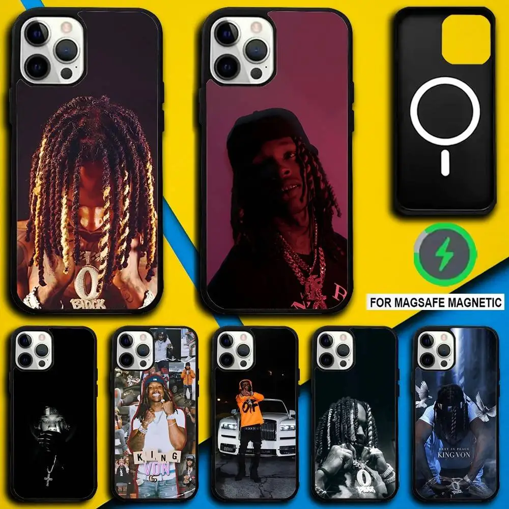 

Raper K-King Von Phone Case For iPhone 17,16,15,14,13,12,11,Pro,Max,Plus,Mini,SE4,E Magnetic Magsafe Wireless Charging