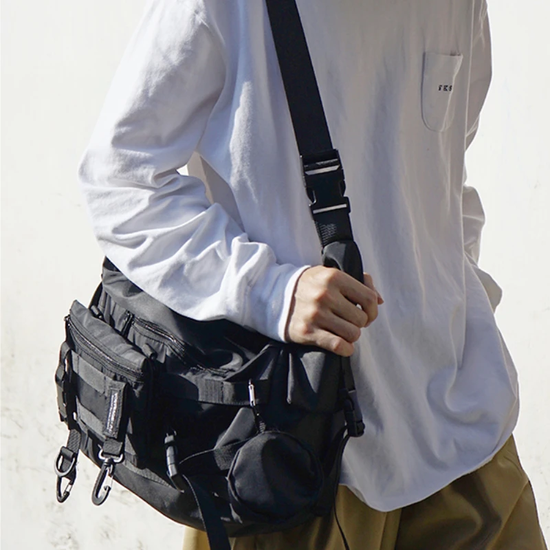 Japanese Crossbody Bags Men High-capacity Cargo Preppy Shoulder Handbags Women Casual College Students Laptop Messenger Y2k