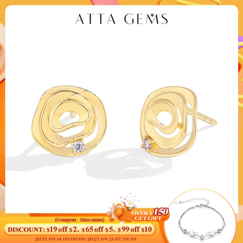 

ATTAGEMS Romantic Moissanite Stud Earrings for Women Rose Design Hollow S925 Sterling Silver Engagement Wedding Vintage Gift New