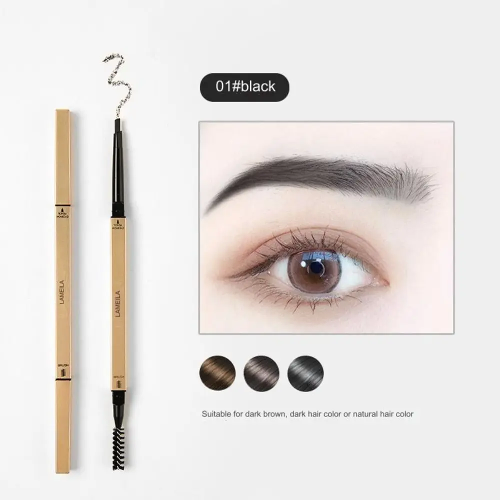 Double Head Eyebrow Pencil With Brush Smooth Waterproof Eyebrow Stick Sweatproof Eyebrow Powder Eyebrow Pen