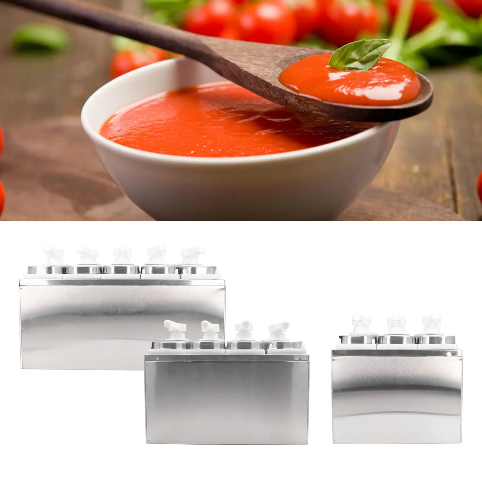 Sauce Dispenser Pump Salad Jam Seasoning Condiment Squeeze Pump Container with Base for Kitchen Restaurant Sauce Pump Container