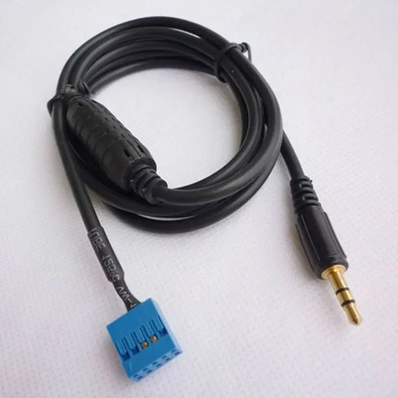 10Pin Car AUX Input Mode Cable 3.5mm Male Input Interface Input Adapter Auxiliary Cable For BMW E46 323i 325Ci 330Ci M3 98-06