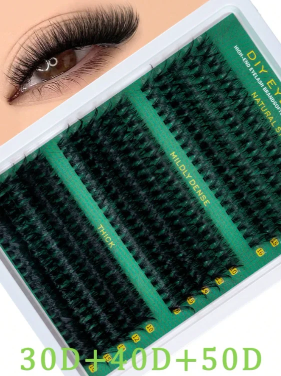 30D+40D+50D Segment DIY Self-Adhesive False Eyelashes, Lazy Trilogy Sunflower Grafting Lashes