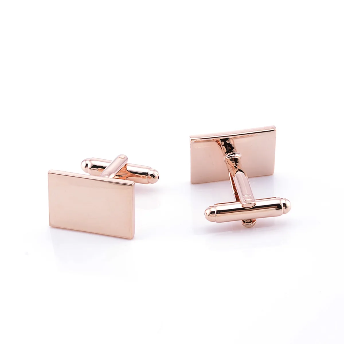 

Cuff Links Copper Spot Cufflinks Rose Gold Rectangular Mirror High-gloss Metal Ordinary French Fashion, Convenient and Good