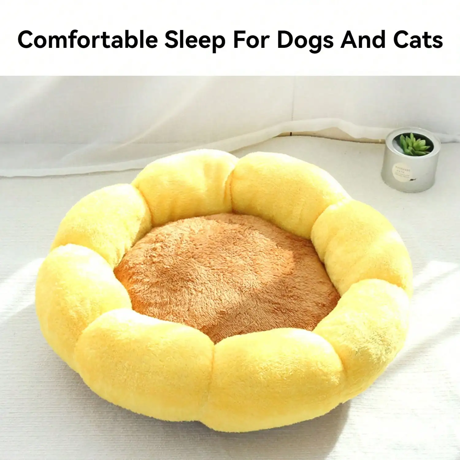 Soft Plush Flower Nest Dog And Cat Nest Thickened Small Cute Comfortable Natural Dog And Cat Nest, Home Use, Suitable