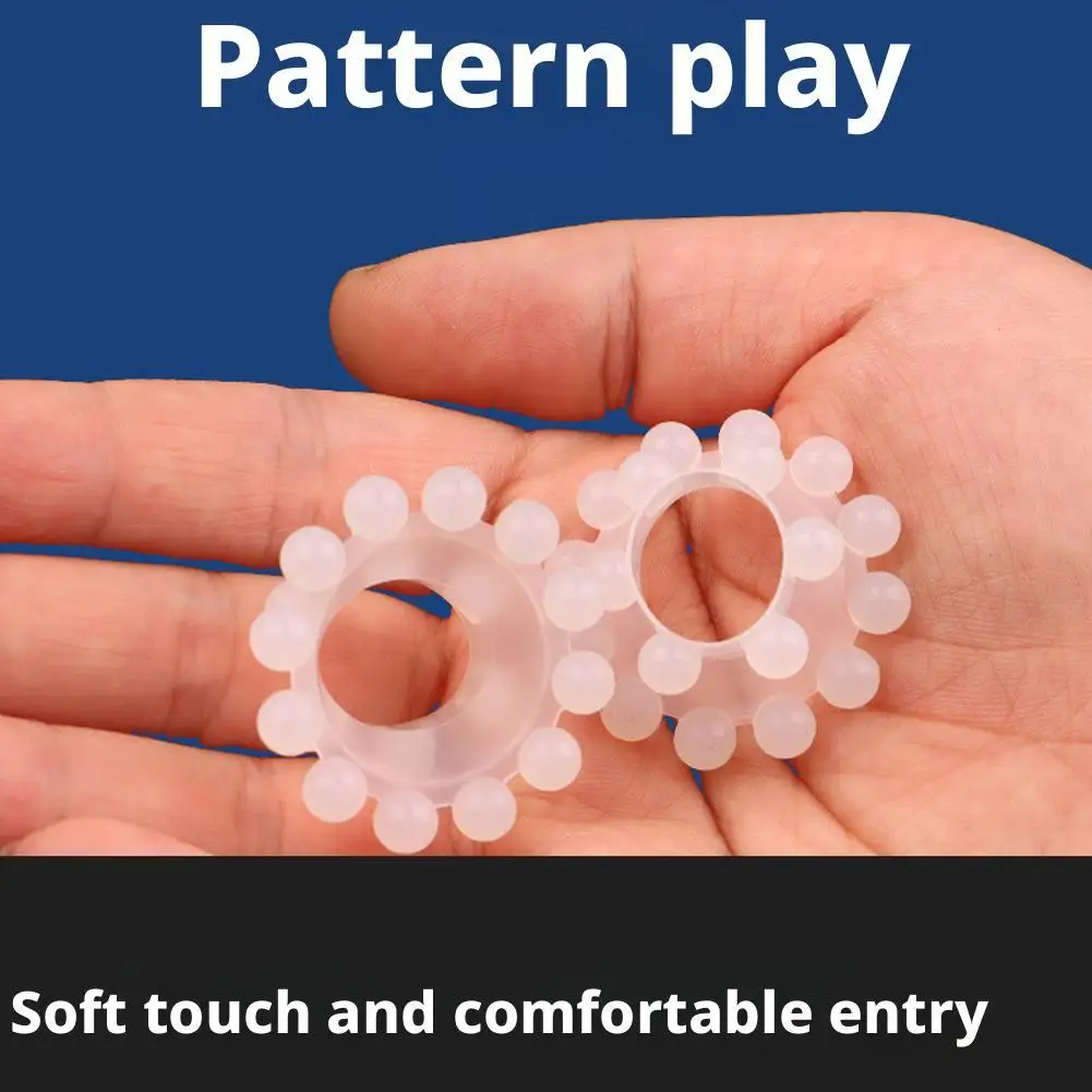 دائم TPE سيليكون القضيب الدائري الخرز البظر تحفيز القلفة تصحيح خواتم الديك تأخير القذف G-بقعة تدليك لعبة الجنس #6