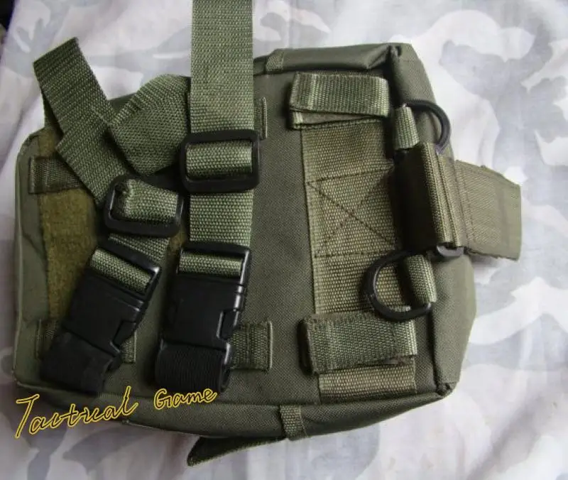 Tactical Hunting Storage Bag Accessory Bag Storage Bag Leg/Belt/Molle Gas Mask Bag  Black /Green