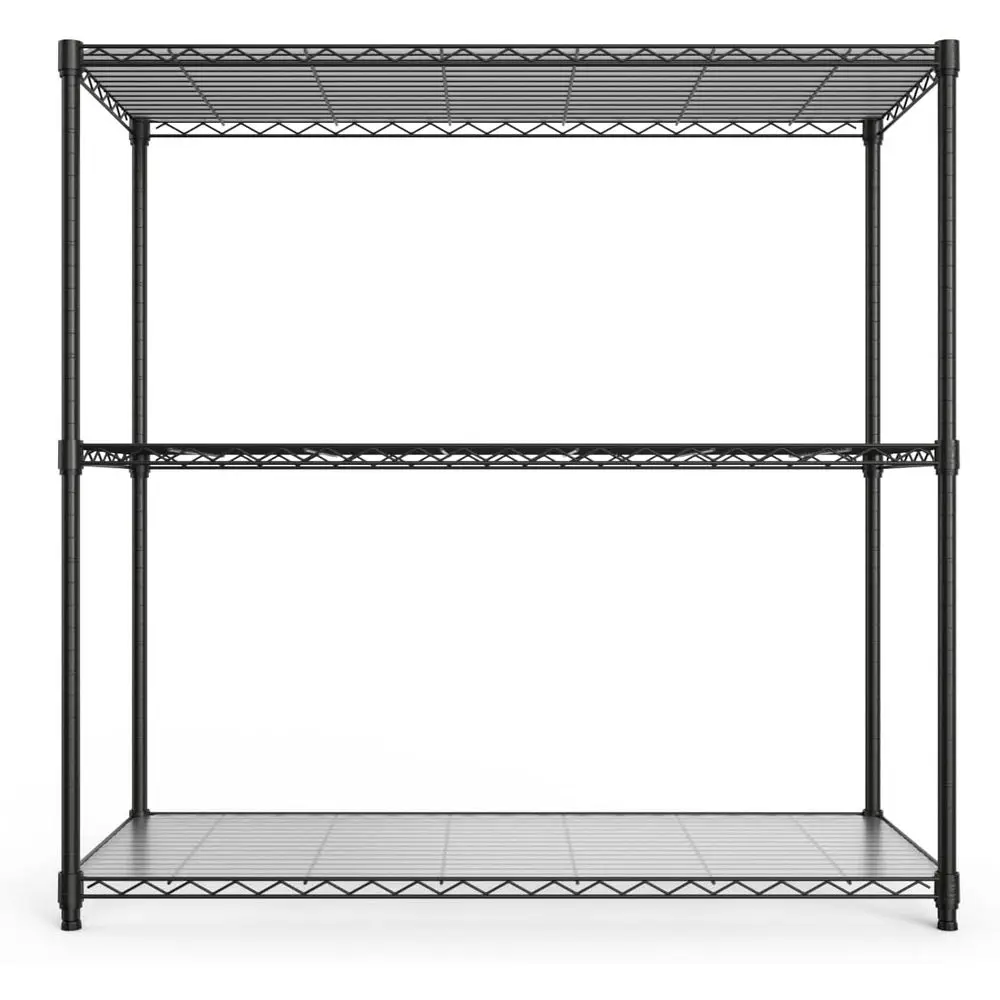 

3-Tier Heavy-Duty Metal Wire Shelving Unit, 1050lbs Capacity, Adjustable Storage Rack for Kitchen, Garage, Basement - 48 H x 48