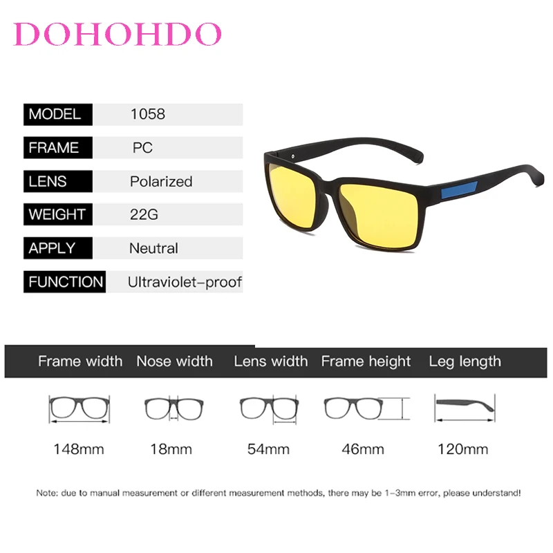 العلامة التجارية الكلاسيكية مصمم مربع للرؤية الليلية النظارات الشمسية الرجال النساء في الهواء الطلق القيادة المضادة للوهج الاستقطاب نظارات للجنسين UV400 Oculos #6