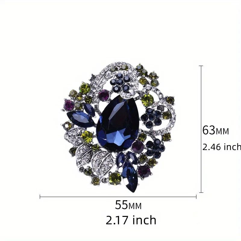 Luxury Women Men Bohemian Style Fashion Elegant Crystal Brooches Pins Vintage Classic Banquet Party Jewelry Shiny Brooch Pin