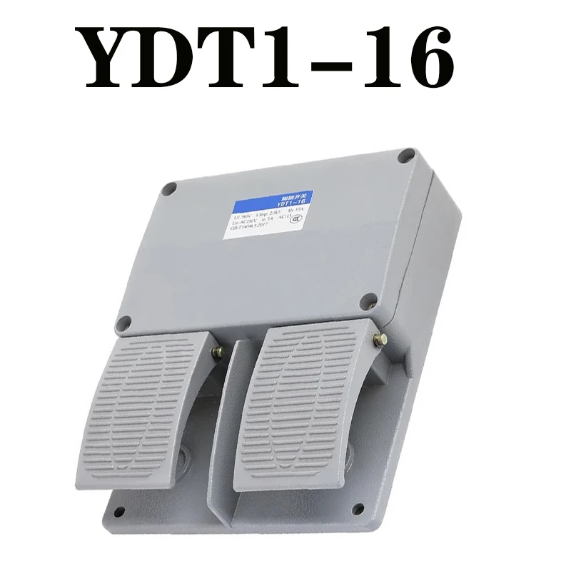 1pcs  YDT1-16 AC 380V 6A aluminum double with KH9011 core silver point foot pedal switch MD6-L02