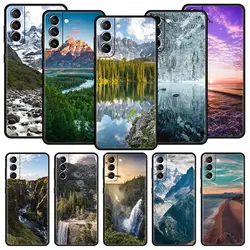 Forest Beach Sunrise Mountains Nature Phone Case For Samsung Galaxy S23 S24 S22 S21 S20 FE Ultra 5G S10 S10E S9 S8 Plus Cover