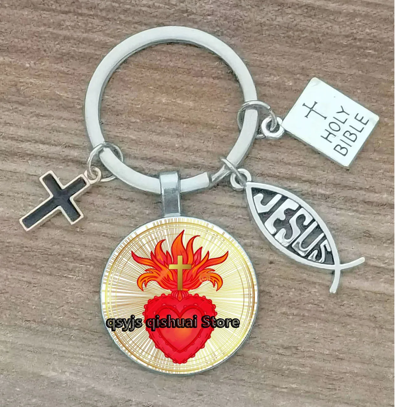 Jesus Faith Hope God Letters Diy Print Personalized Keychain Ornament Gift