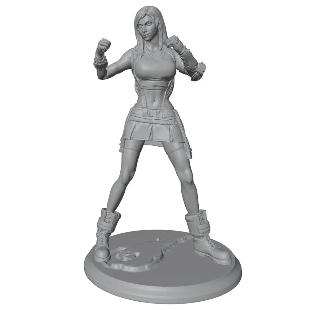 1/24 Scale Miniature Resin Model Statue 75mm Figure Toy Model Kit, a Voluptuous and Fighting-Loving Young Woman, High-Detail Resin Model Figure Unpainted, Perfect for Role-Playing Games and Collecting