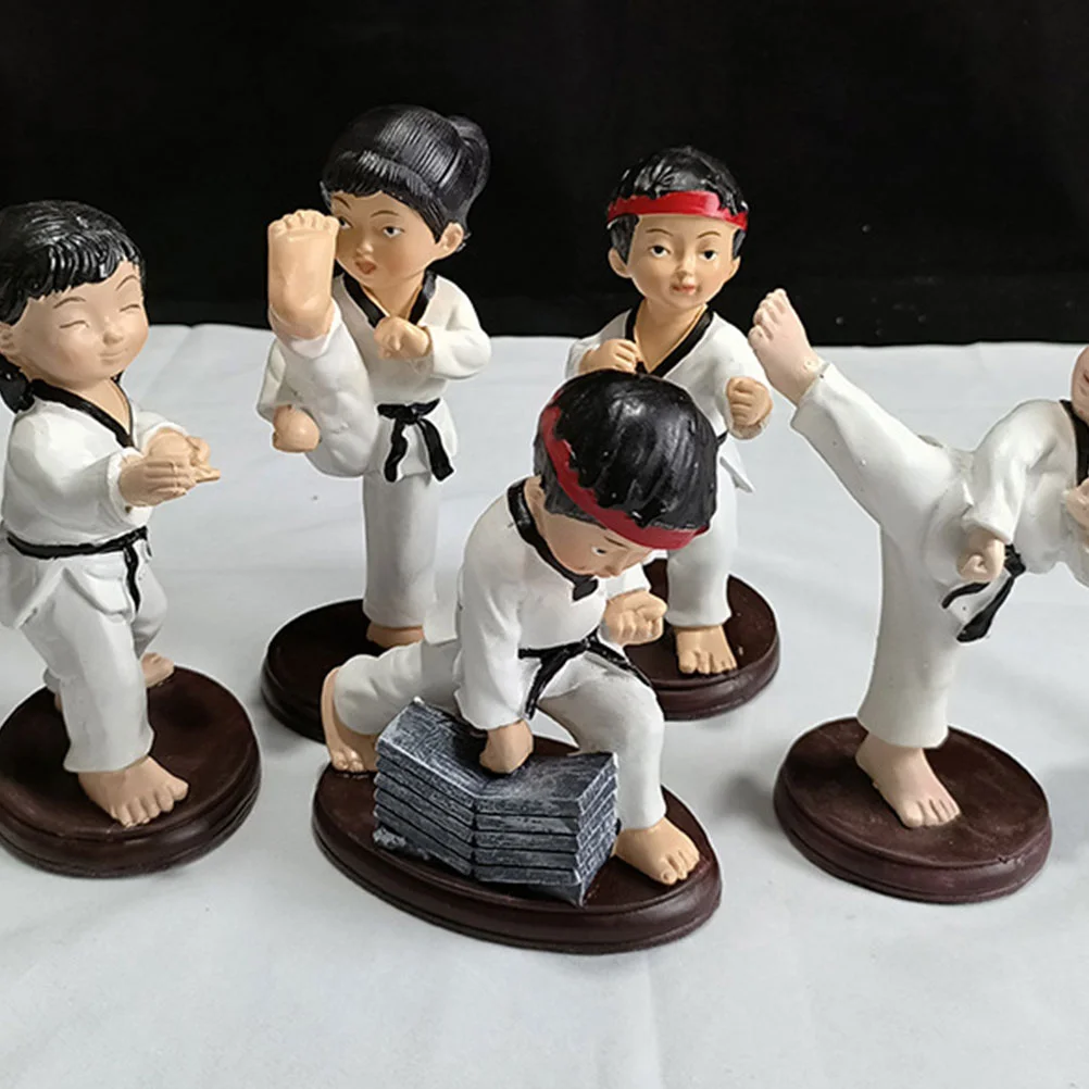 Ornament Resin Boy Adornment Taekwondo Boy Ornament Boy Ornament Cake Decor Creative Practical Lovely Boys Ornament Cake Decor