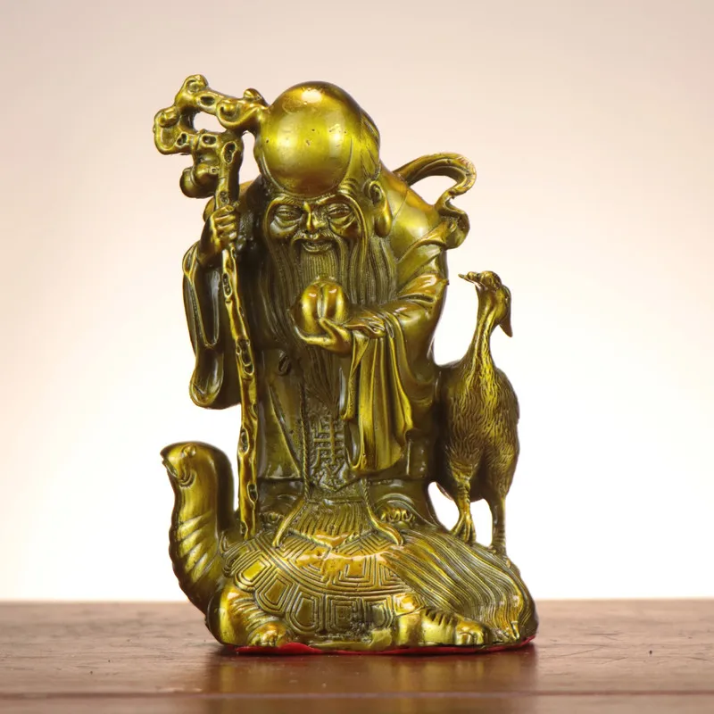 Copper , Fortune, Prosperity, , Crane and Turtle Longevity Star, Antarctic Immortal, Home Decorative