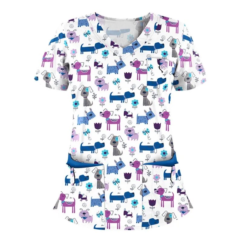 Nuevo uniformes médicos de dentista veterinario, Tops para mujer, ropa exfoliante de belleza delgada a la moda, uniforme médico de laboratorio médico para enfermera de Spa