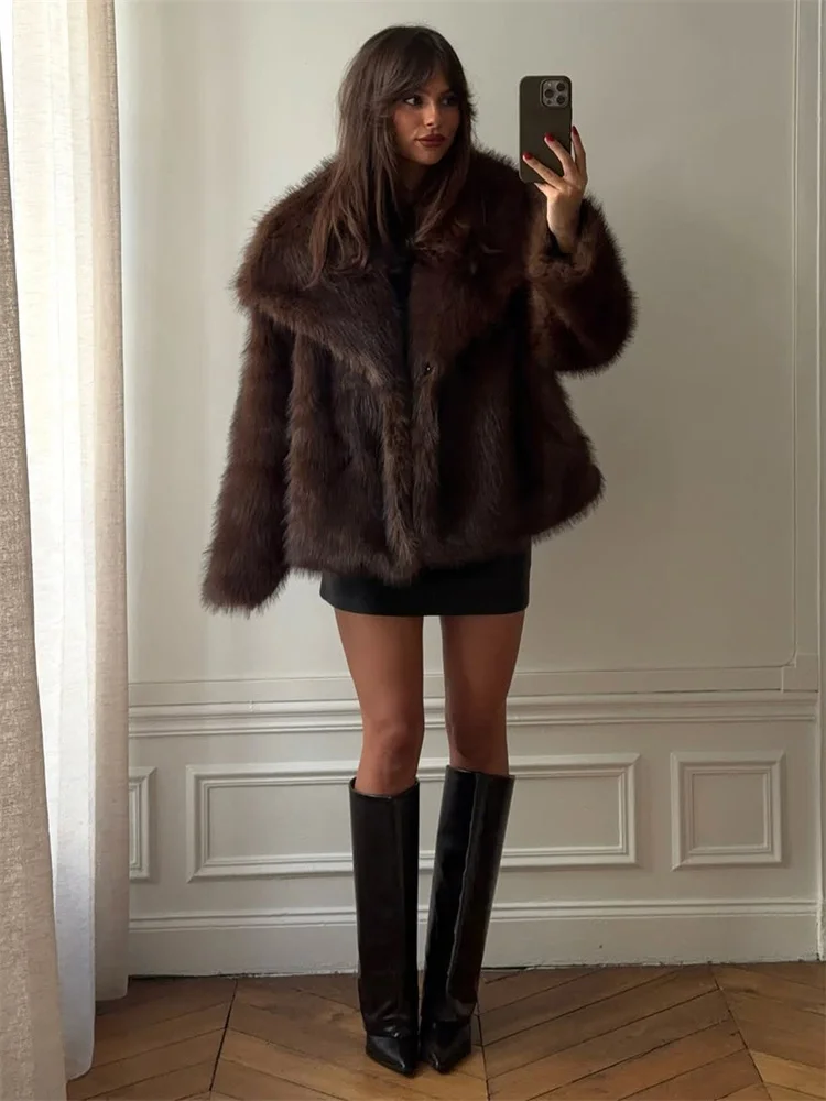 معطف شتوي نسائي من Tossy معطف فاخر من ريش الفرو وأكمام طويلة أنيق منفوش للتنقل معطف نسائي من الفرو الصناعي 2025 #3