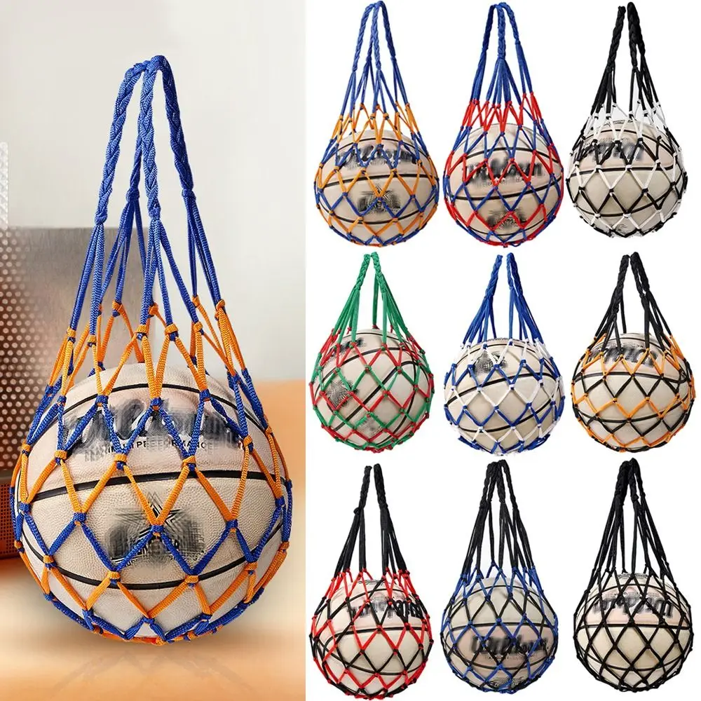 Ball Carrying Nylon Nylon Net Bag Weaving Multiple Colors Basketball Carry Bag Ball Pocket Volleyball Ball