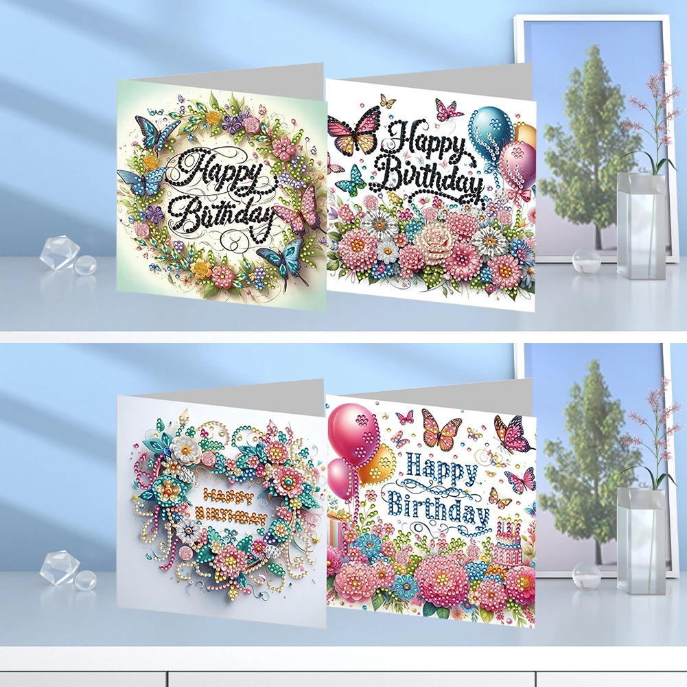 

4/6/8/12PCS DIY Diamond Painting Greeting Card Set Diamond Art Greeting Cards for Christmas Birthdays Thanksgiving and Holidays
