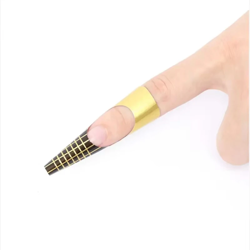 100 pçs/500 pçs forma da arte do prego acrílico uv gel dicas extensão formas guia adesivos construção do prego gel onda formas molde manicure