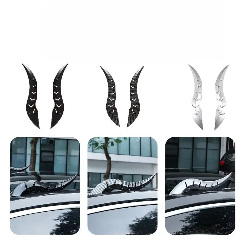 

2 шт. персонализированных универсальных 3D-наклеек на крышу автомобиля в виде драконьих рогов, креативные и стильные аксессуары для экстерьера автомобиля с 3D-наклейками в виде бычьих рогов