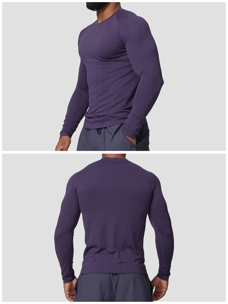 Langarm-Shirts für Herren Schnelltrocknend Feuchtigkeitsableitend UV-Sonnenschutz T-Shirts für Angeln Workout Athletik Fitness Oberteile – Detail 3