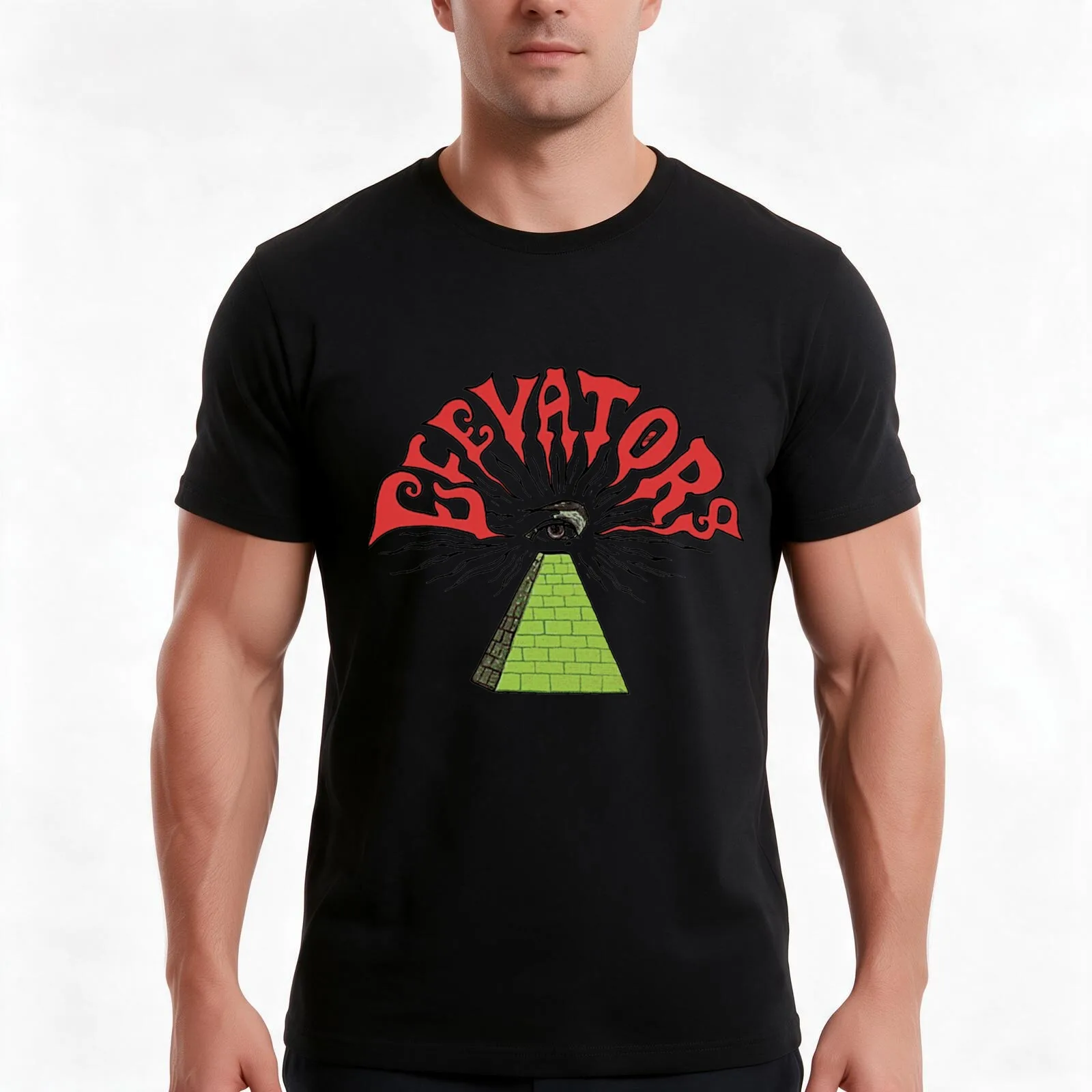 13th Floor Elevators T-Shirt, Summer Casual Cotton Tee, Oversized Streetwear Tops, Vintage Graphic Print, Loose Fit Short Sleeve