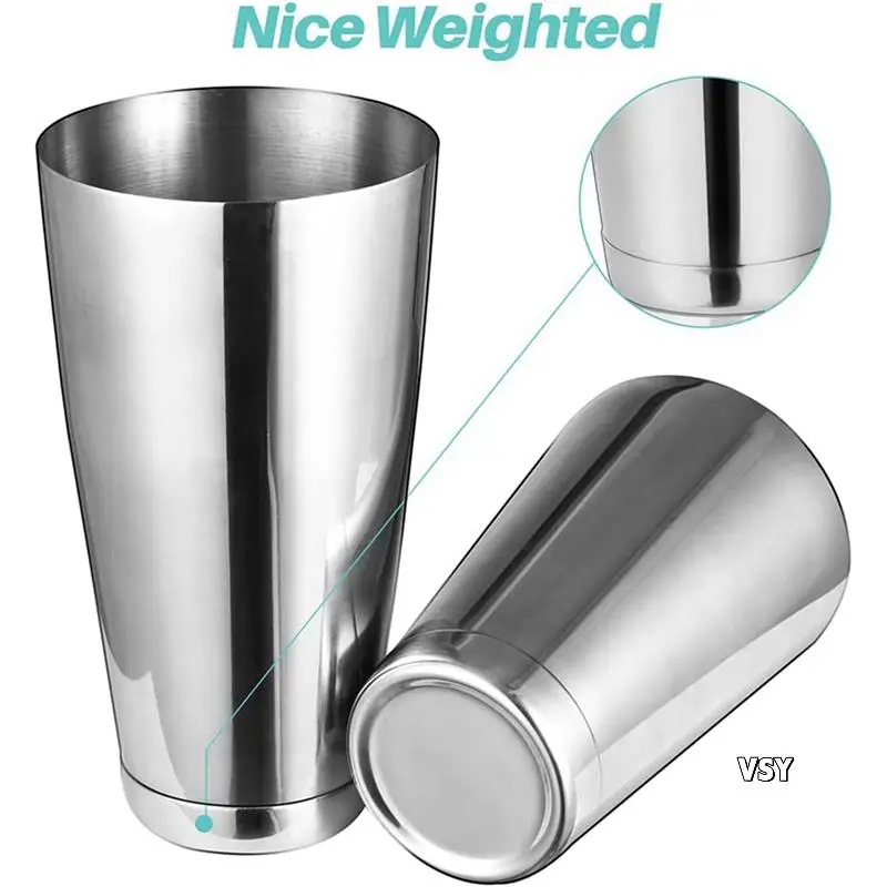 2X Cocktail Shaker, Bar Bartender Shaking Tins Weighted 28Oz Unweighted 18Oz Martini Shakers Stainless Steel