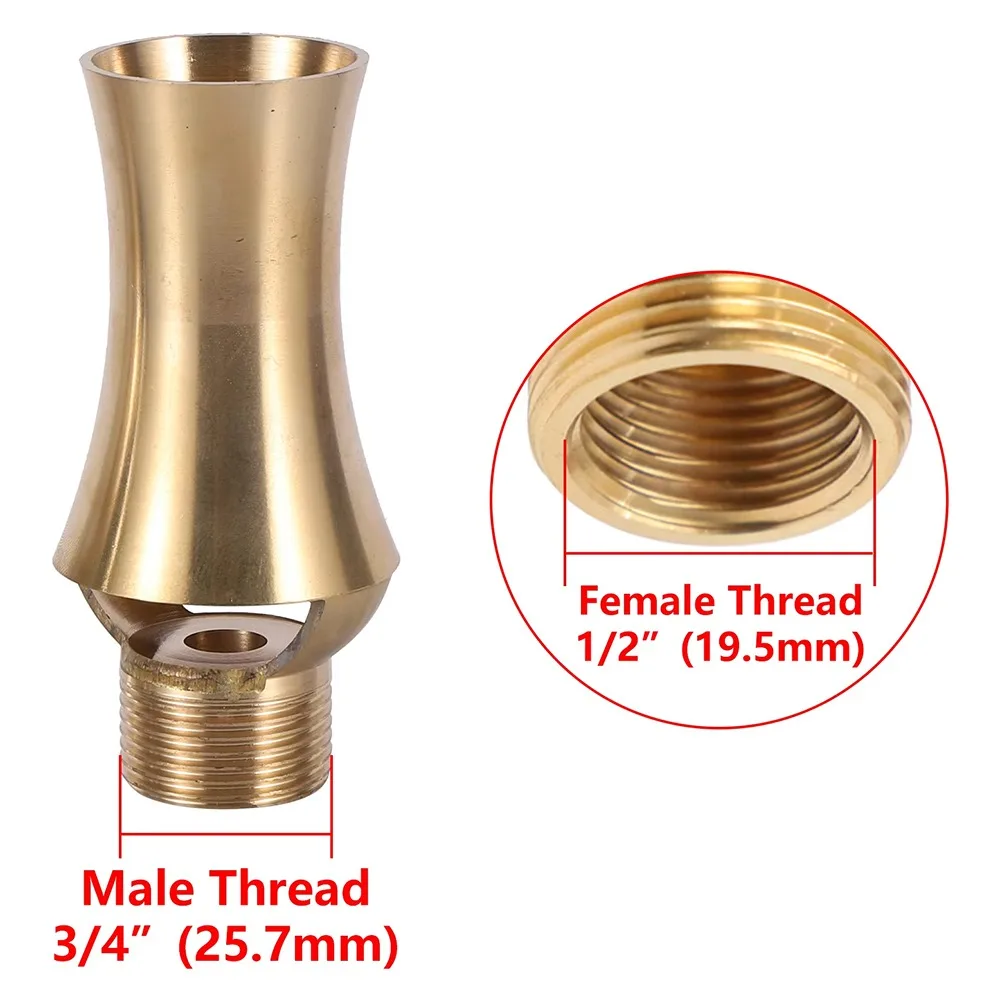 

Brass Ice Tower Cedar Fountain Nozzle Durable Universal Swimming Pool Fountain Nozzle 1/2" Female 3/4" Male Thread