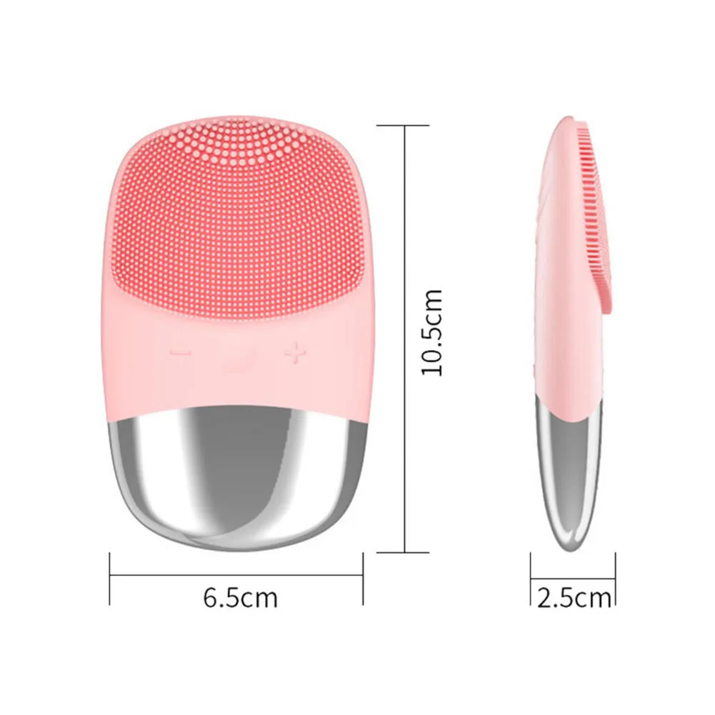 Handheld Silicone Facial Cleanser 4 Gear Adjustable Face Massage Brush Face Beauty Supplies