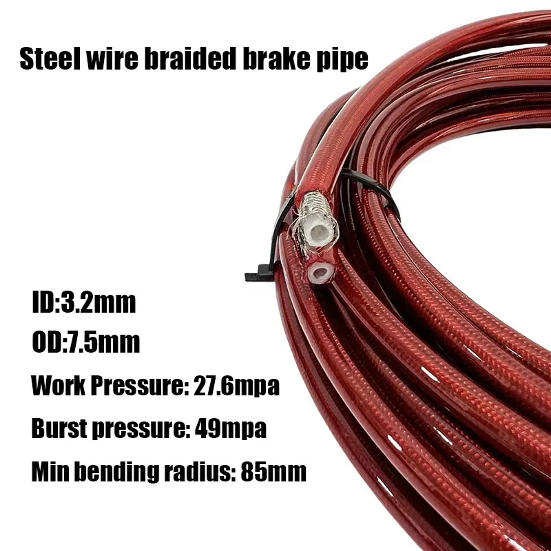 AN3 Brake Steel Throat Universal Steel Wire Weaving Brake Pipe Clutch Oil Line Auto Moto Reinforced Hydraulic Disc Brake Hose ﻿