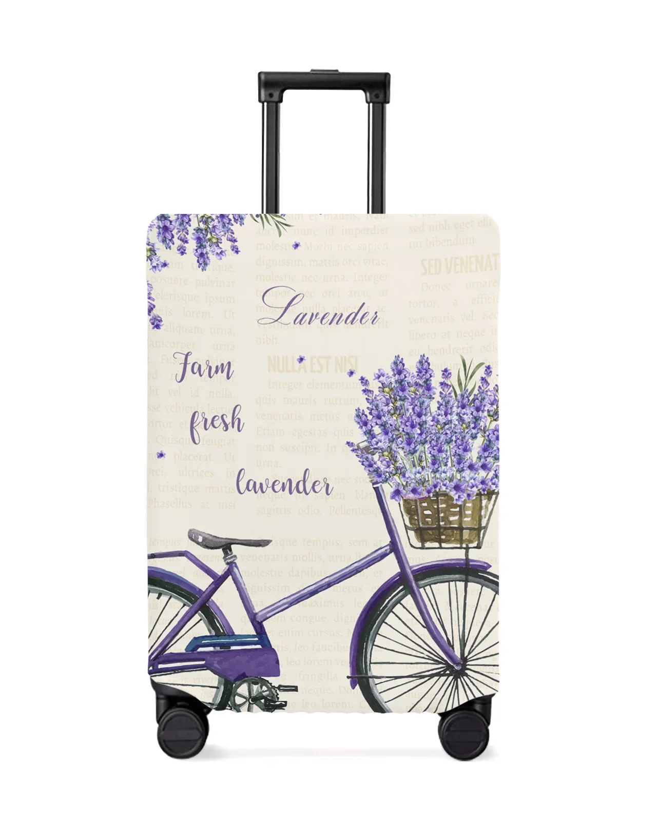 Farm Fresh Flower Lavender Bicycle Luggage Protective Cover Travel Accessories Suitcase Elastic Dust Case Protect Sleeve