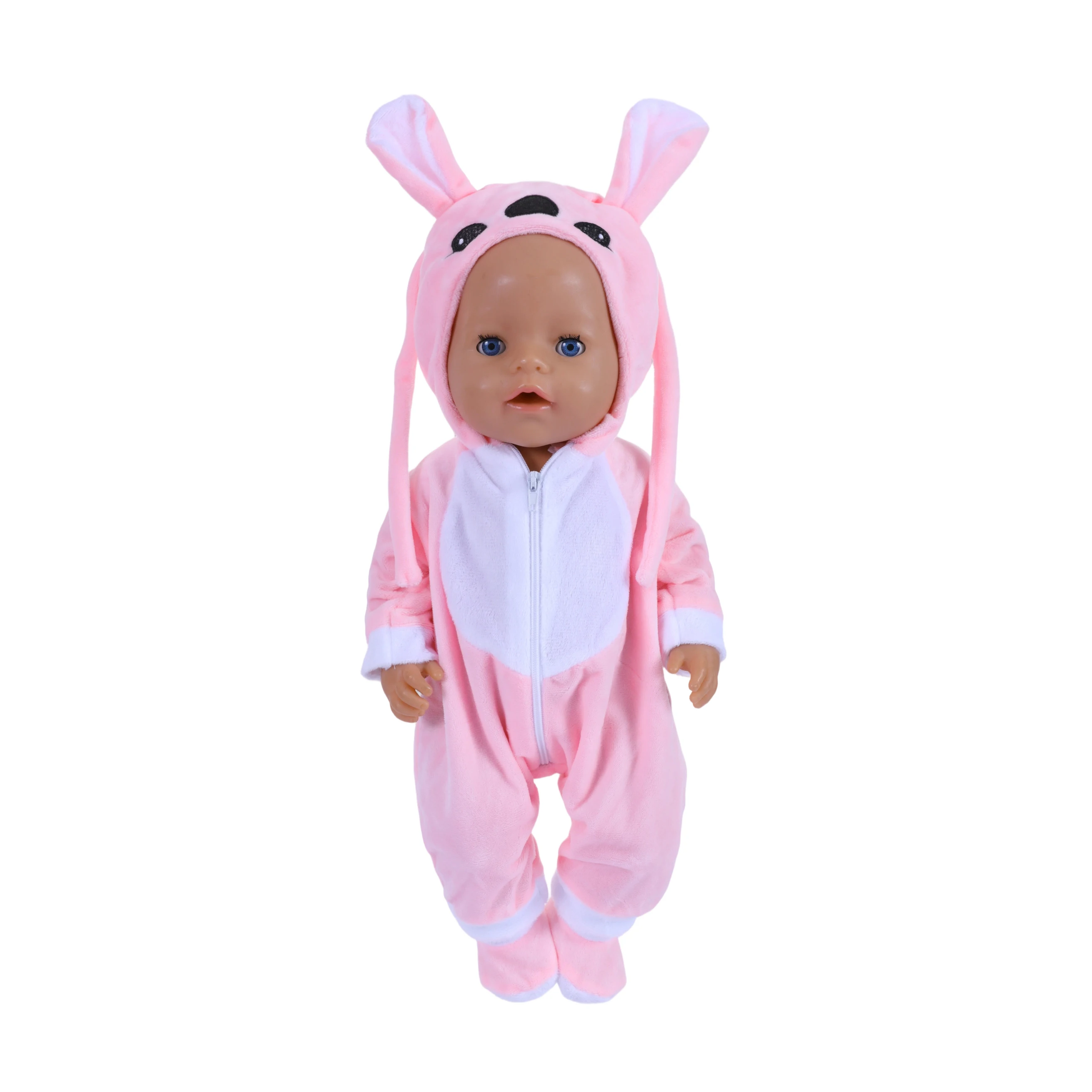 43-45 cm doll set suitable for 17-18 inch dolls, baby birth doll cute jumper jumpsuit set+shoes, warm clothes on Christmas gifts