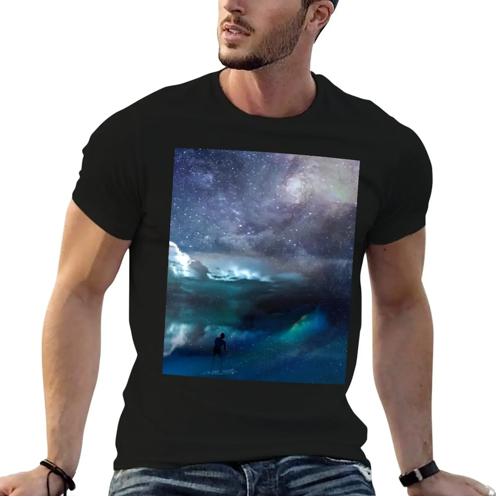 Galaxy River T-Shirt graphic tee shirt oversized t shirt cute clothes workout shirts for men