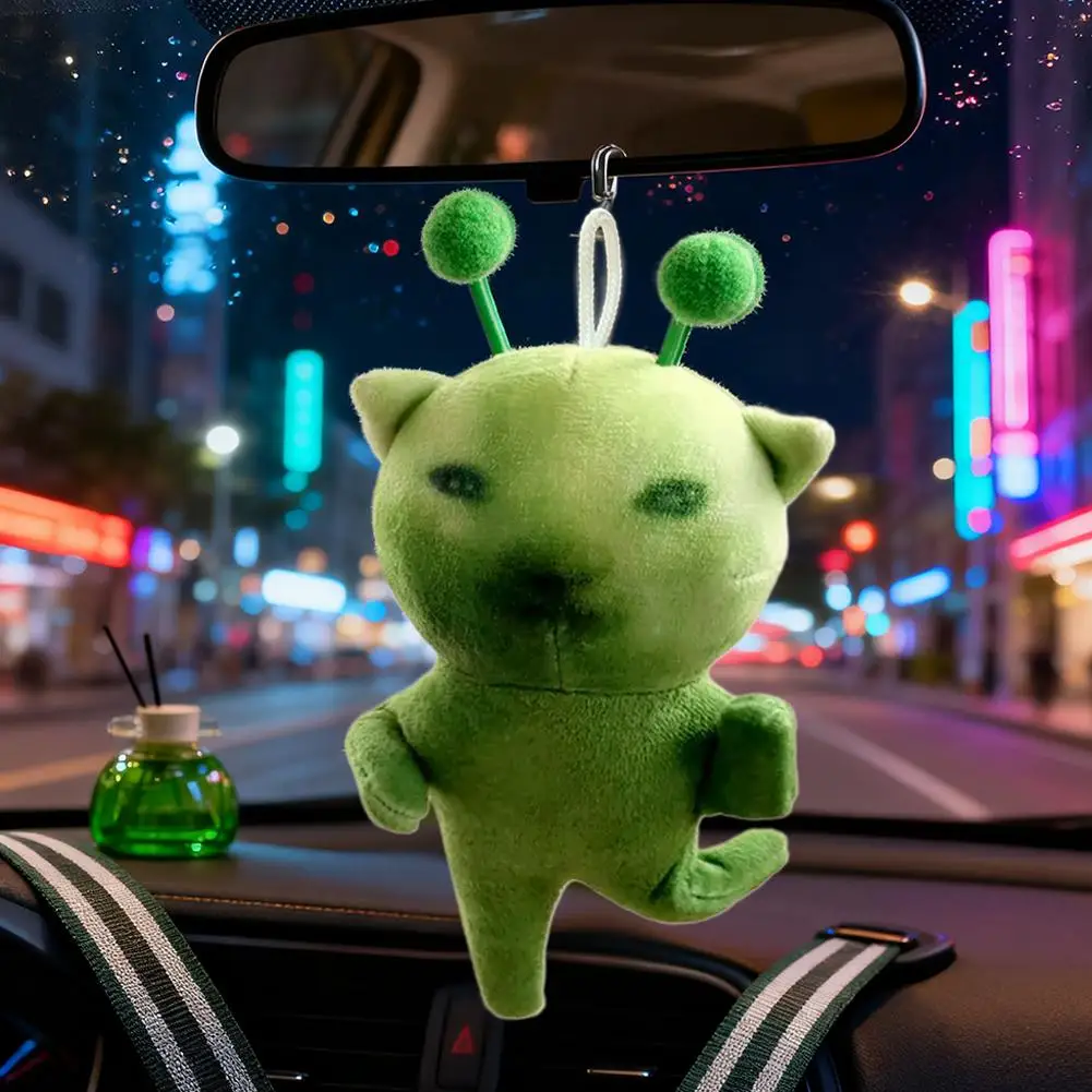Jouet en peluche à effet spécial chat alien vert, poupée de chat, pendentif de chat, poupée, cadeau de compagnon spécial de forme variable drôle et créatif