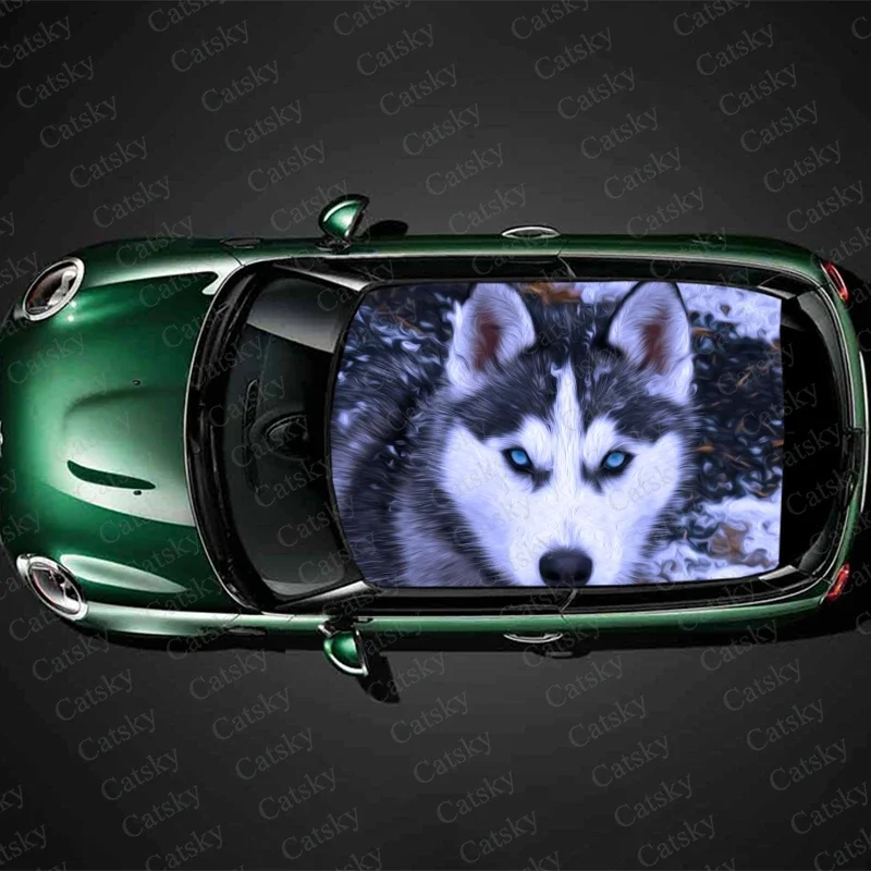 

Greture Husky Dog наклейка на крышу автомобиля декоративная пленка автомобильная наклейка на капот виниловая наклейка графическая пленка Защитные аксессуары для кузова автомобиля подарок