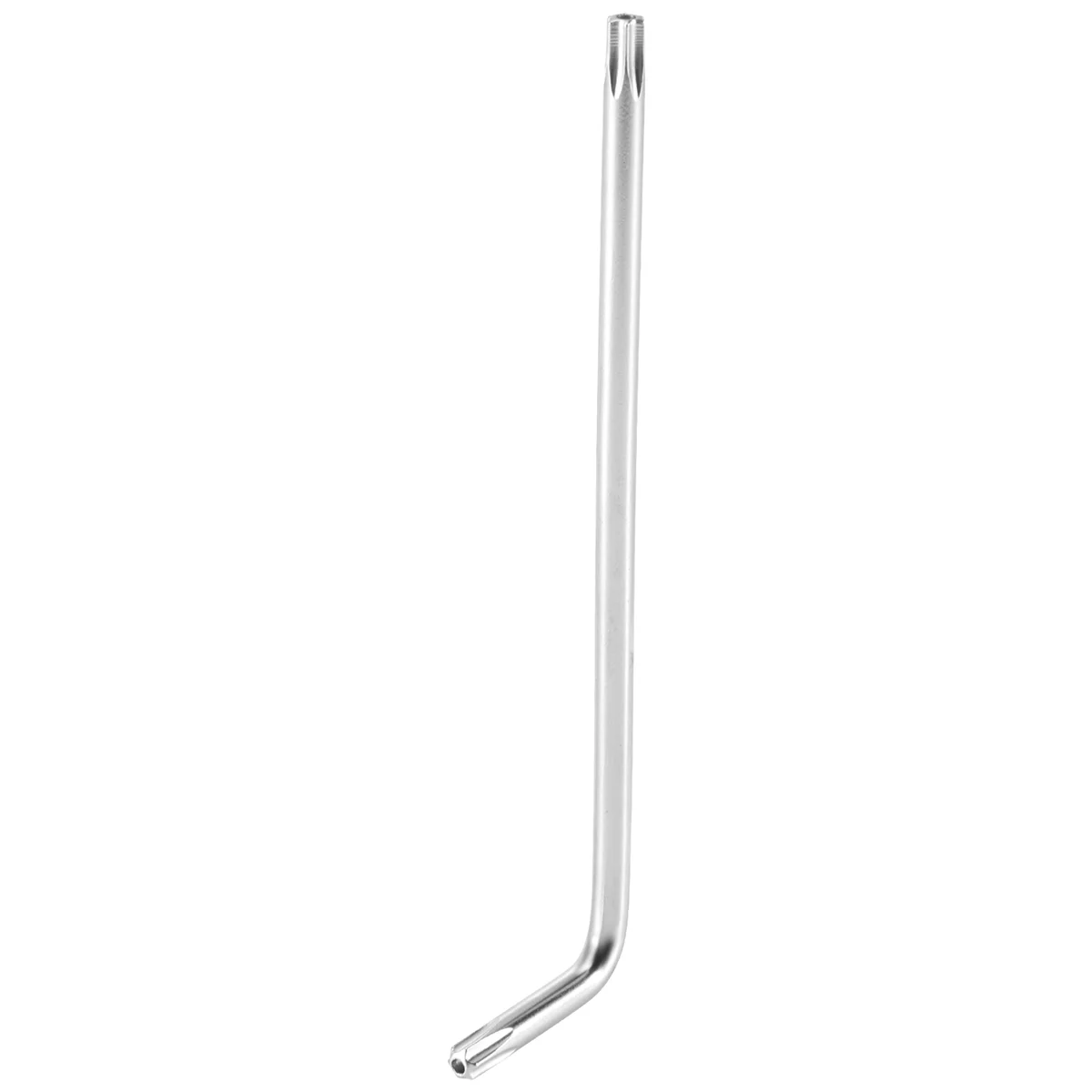 Long Arm Tamper Proof Torx Star Key Wrench Silver, T25 100mm