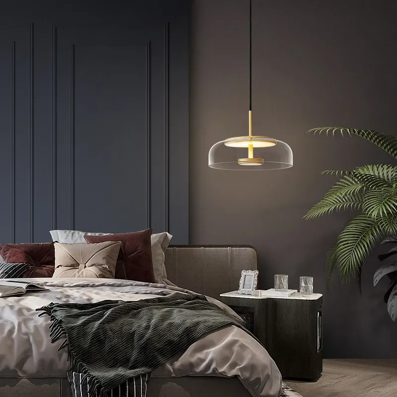 for Nordic Single Bedside Glass Chandelier Postmodern Restaurant Bar Counter Personalized Simple Store Front Desk Small Lamp