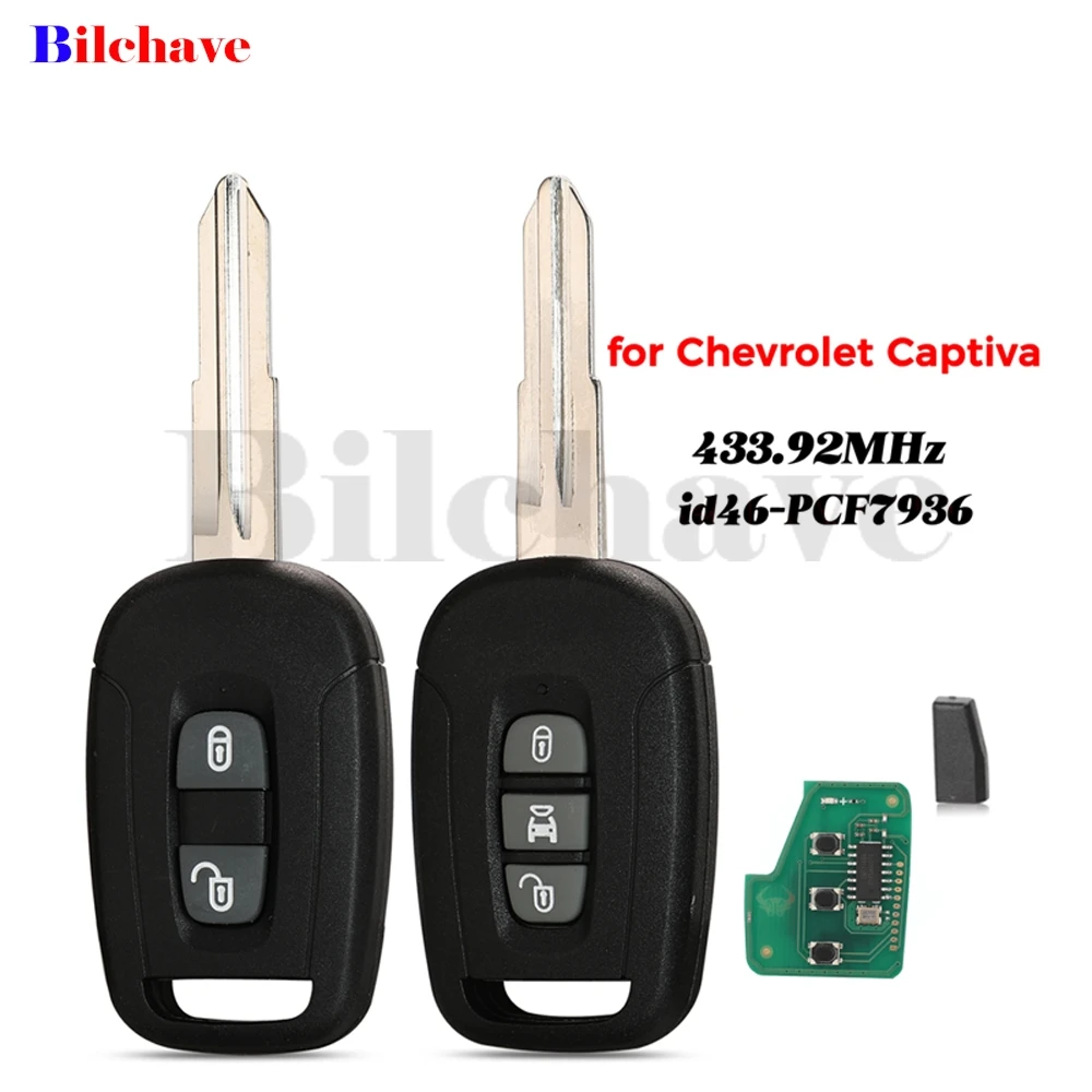 Jingyuqin 2/3 Buttons 434Mhz ID46 pcf7936 Remote Key For Chevrolet Captiva 2008 2009 2010 2012 2013 2016 2017 2018 Holden 5 7