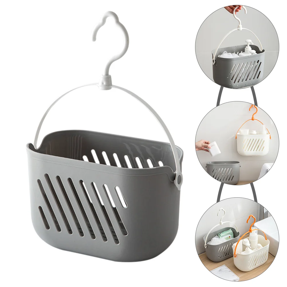 

Kitchen Hanging Basket Storage Shower with Hook Coat Hanger Stand Organizer Portable Tub Shelf Bracket