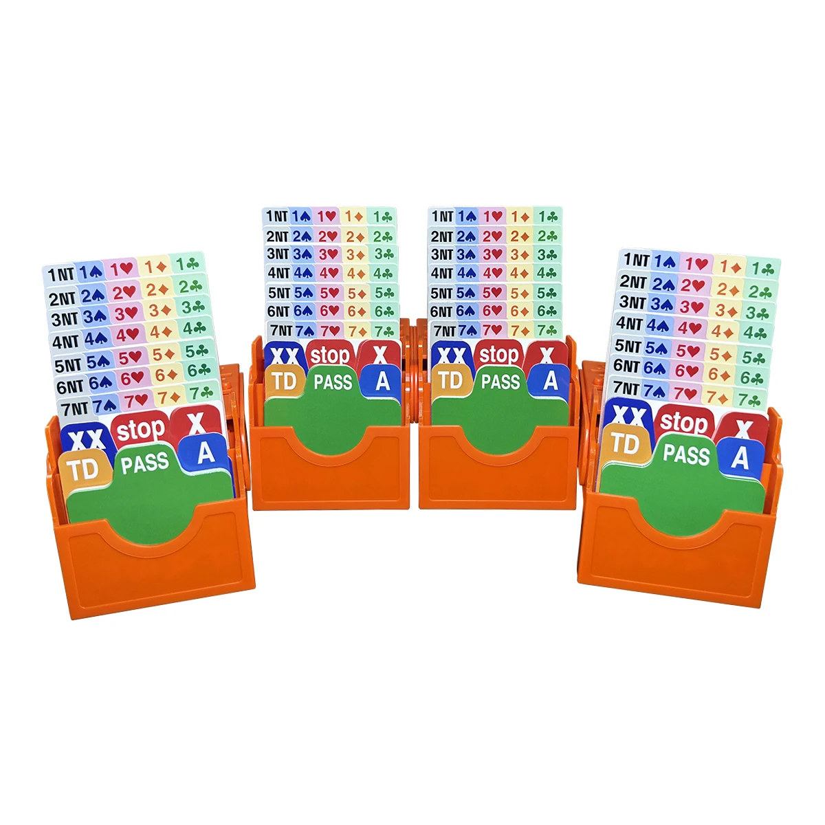 (Set van 4)Bridge Supplies PVC verticale plastic oproepkaartdoos, Bridge Partner Bieddoos met Bridge Biedkaarten Officieel In T