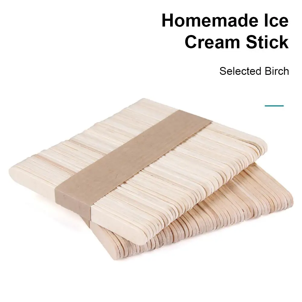 

500pcs Wooden Ice Cream Sticks Handmade Wooden Sticks DIY Handwork Crafts Art For Making Popsicles Cake Desserts