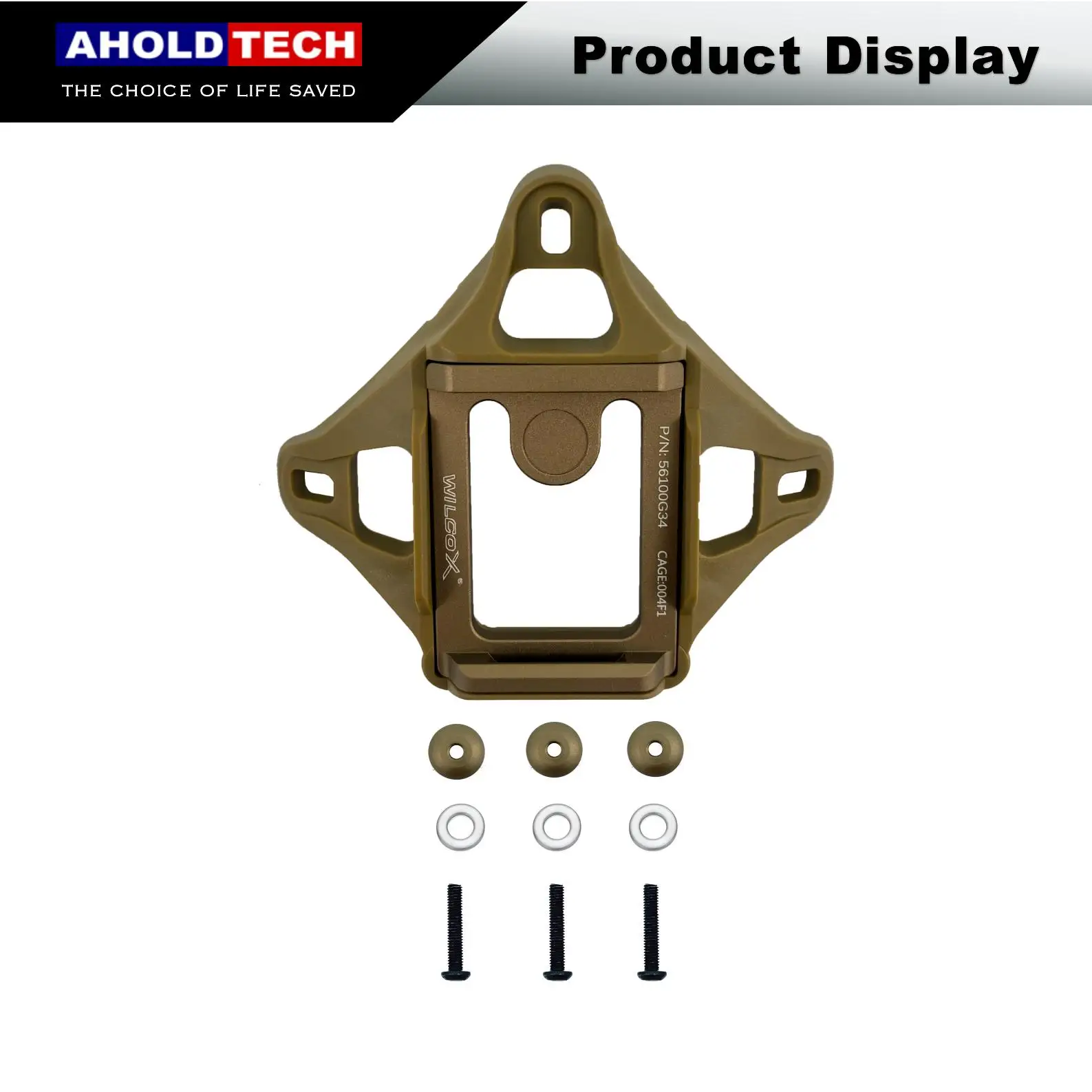 Адаптер для крепления на шлем aholвенди Dtech NVG Wilcox L4 с тремя отверстиями для быстрых тактических пуленепробиваемых аксессуаров на шлем