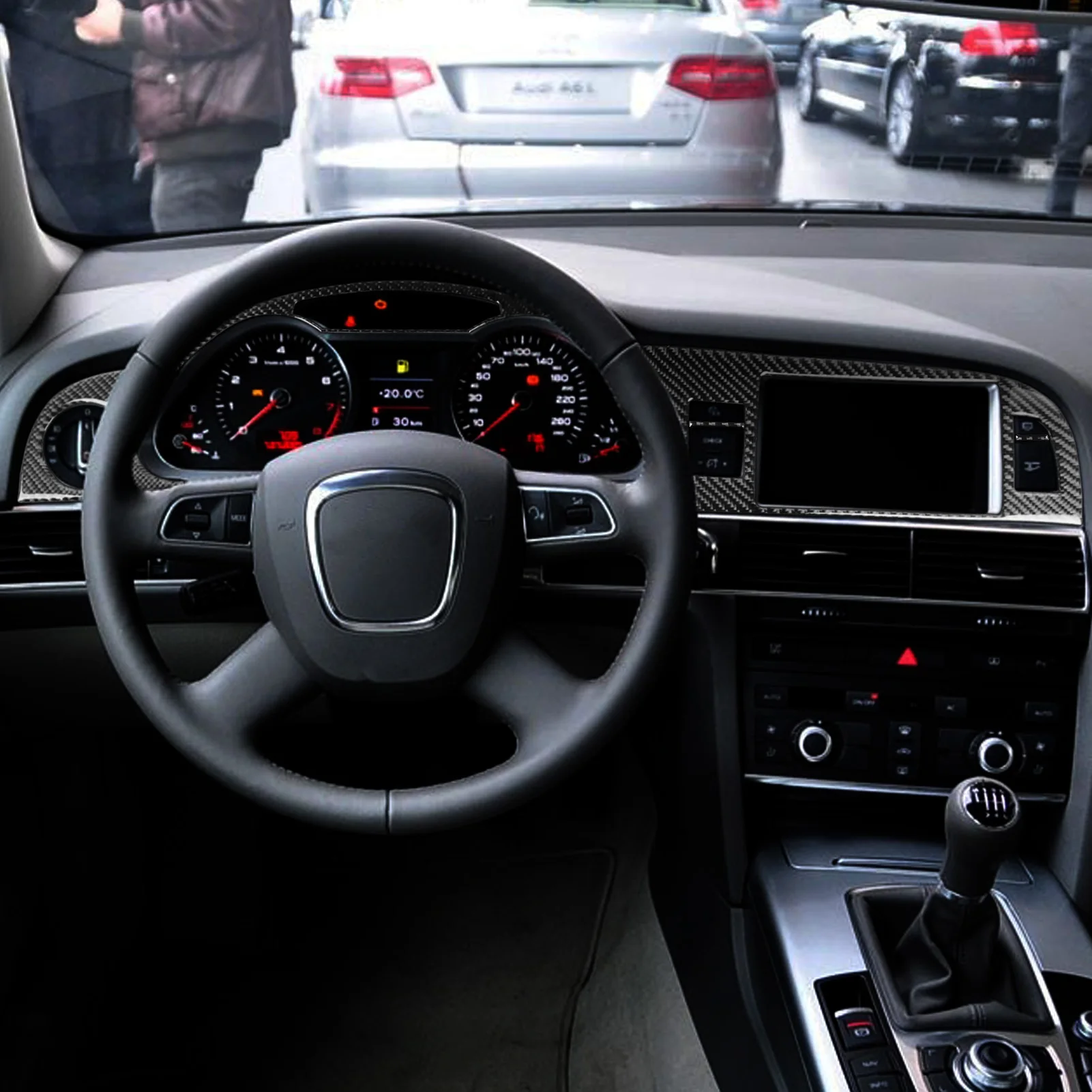 

Для Audi A6 S6 C6 2005-2011 углеродное волокно, центральная консоль, прибор, панель спидометра, накладка, автомобильные аксессуары, внутренняя наклейка