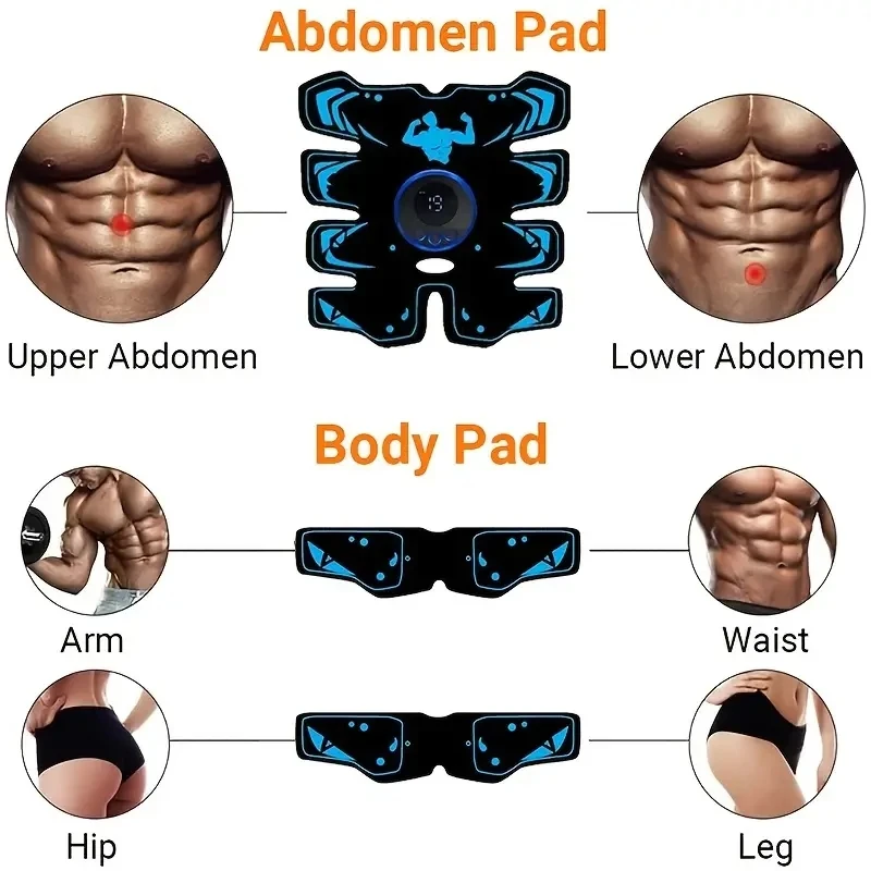 USB Rechargeable Abdominal Muscle Patch Intelligent Abdominal Muscle Patch Exercise Shaping Aid Tool Legs and Arms Massage