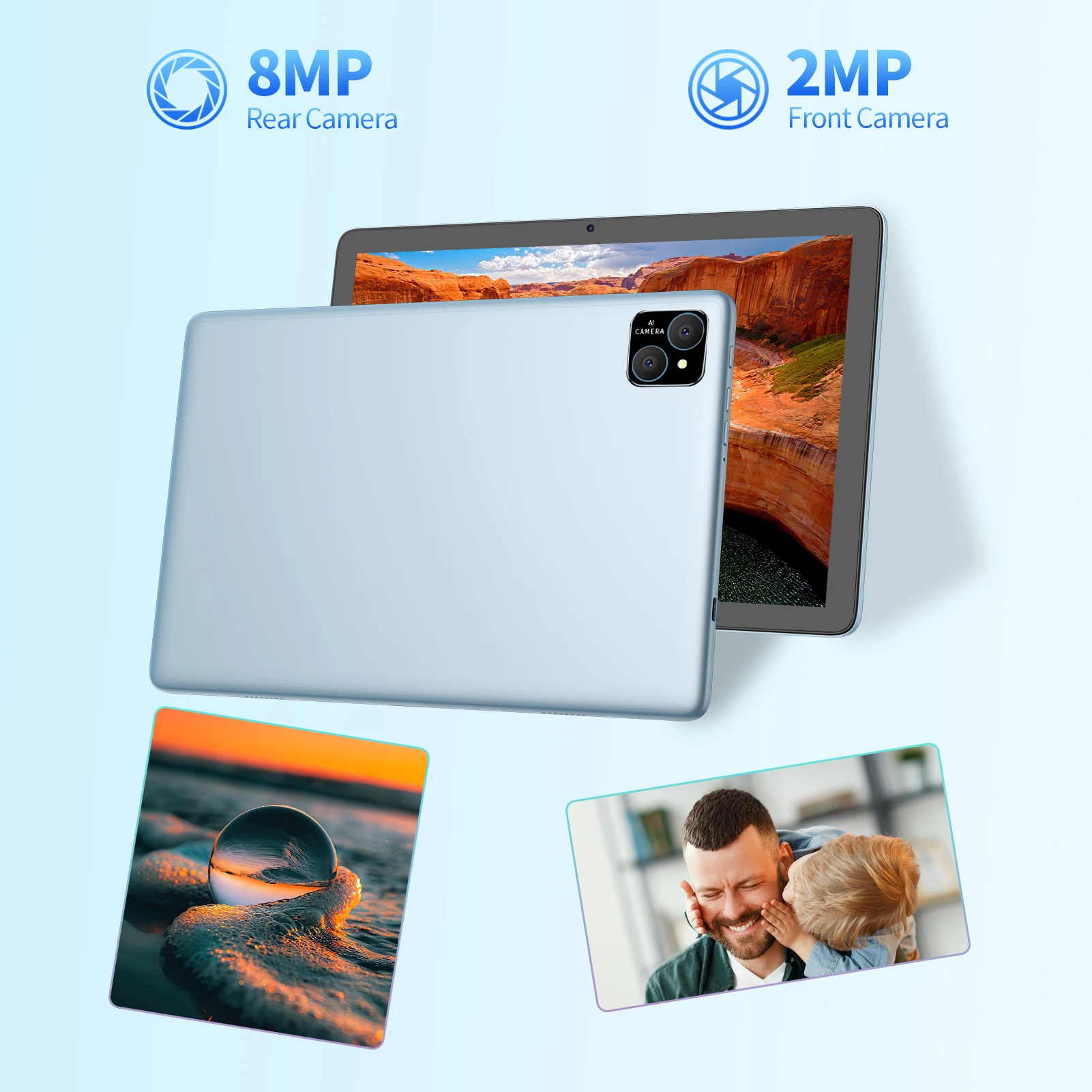 تابلت PRITOM 10.1 بوصة 2 في 1 يعمل بنظام Android 15 مع لوحة مفاتيح، وذاكرة وصول عشوائي 8 جيجابايت (4+4)، وحدة تخزين 128 جيجابايت، وسعة 1 تيرابايت قابلة للتوسيع، وبطارية 8000 مللي أمبير في الساعة