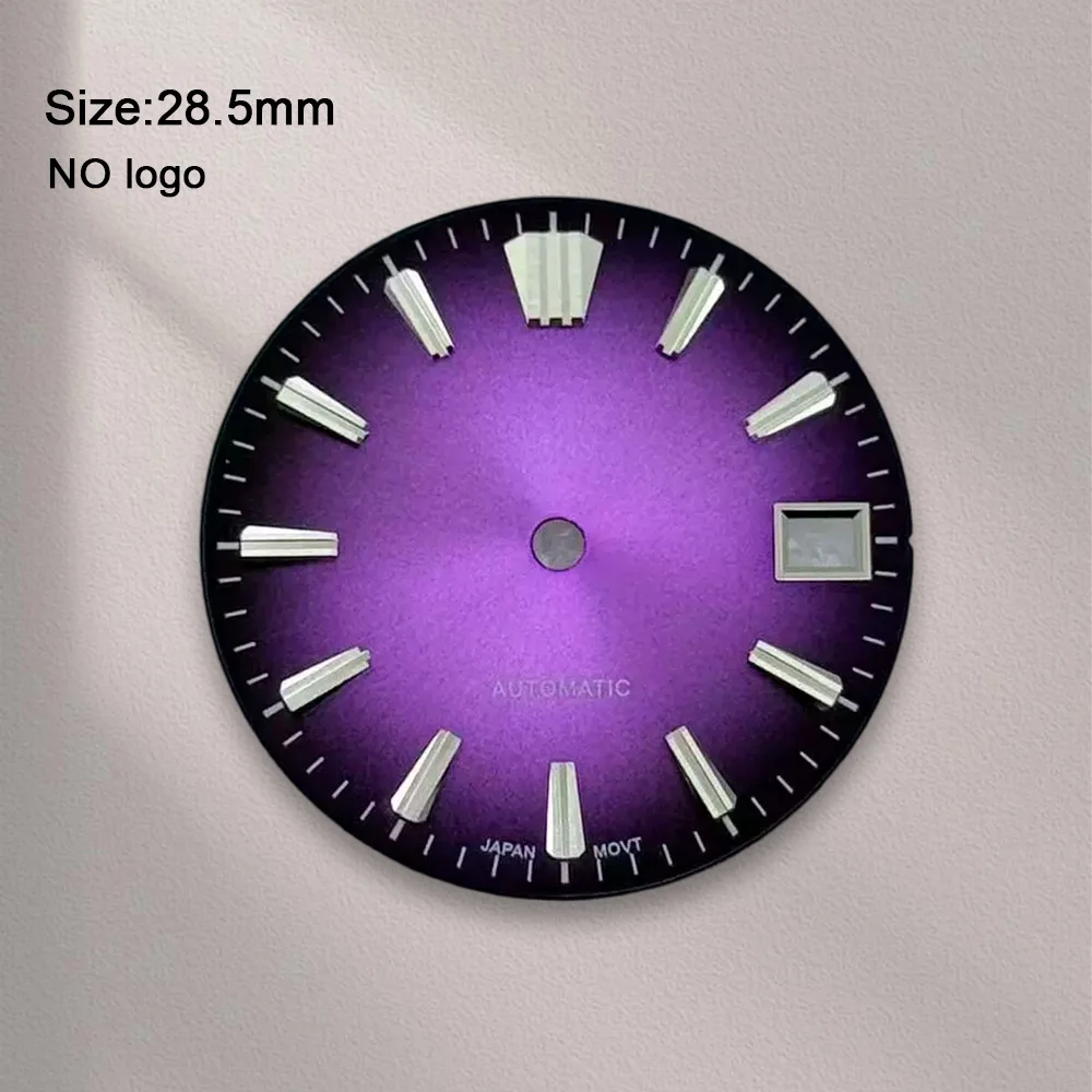 New NH35 Dial No Logo Blank Gradient Purple Dial 28.5mm Dial For NH35 Movement High Quality Watch Accessories Repair Tools