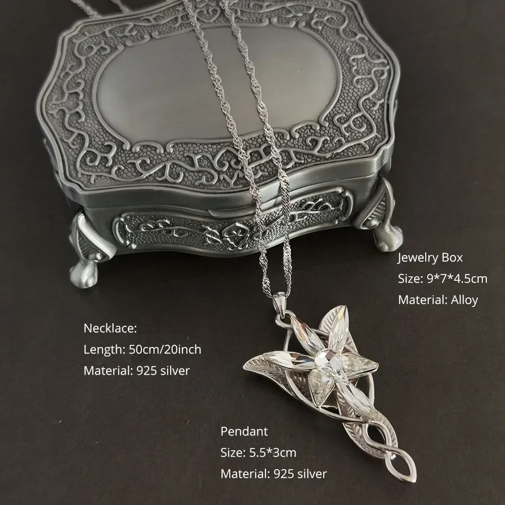 925 Sterling Silver Arwen Necklace Fashion Fairy Princess Twilight Star Necklace Women\'s Sweater Chain Accessories